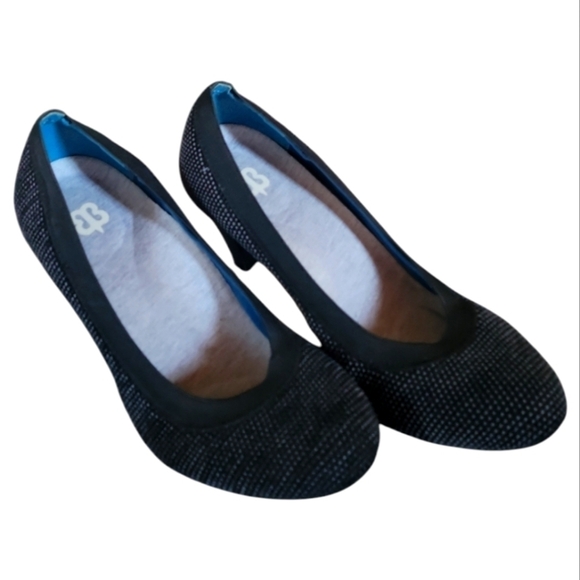 Betabrand Late to the Gate Black Gray Cone Heels Knit Comfort Shoes Size 8.5 - Picture 8 of 10